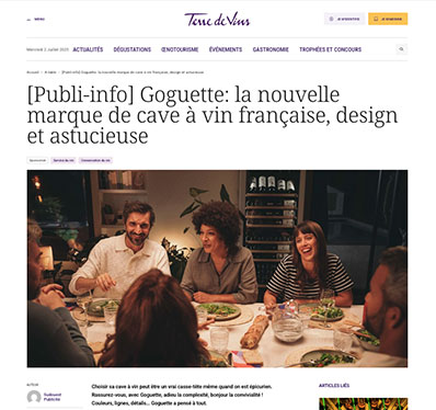 Article dans Terre de vins sur cave à vin Goguette