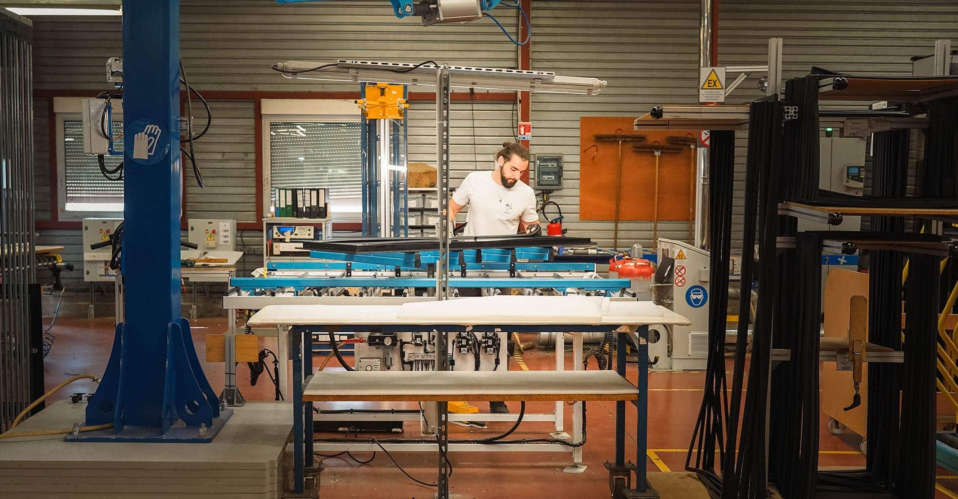 Wine fridge door assembly in our French manufactury